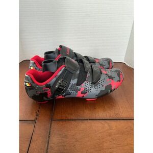 Santic Cycling Shoes Camo Red Black Men's Size 43 Road Bike Cleats